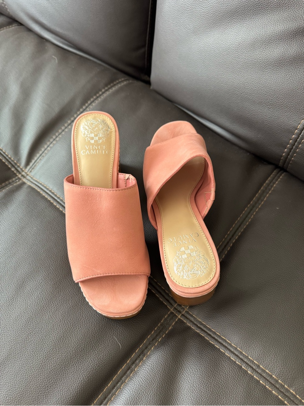 Vince Camuto Rose Pink Platform Slide Clogs - Picture 3 of 6